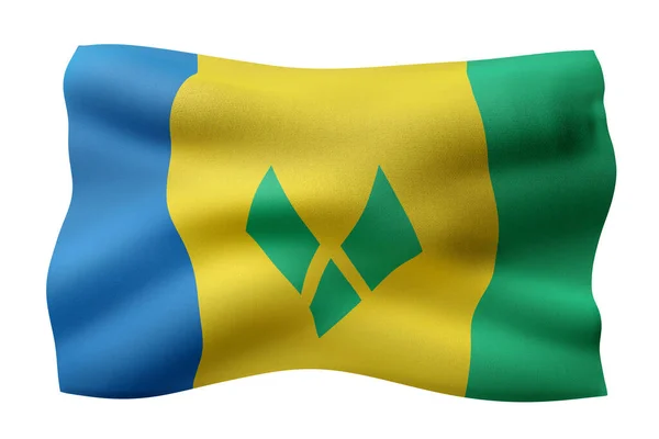 Rendering National Saint Vincent Grenadines Flag Isolated White Background — Stock Photo, Image