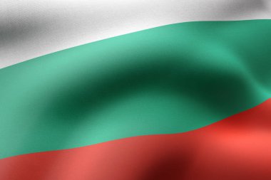 İpek bir Bulgaristan bayrağının 3D çizimi