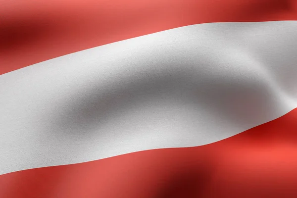 Vykreslování Detailu Hedvábné Rakouské Vlajky — Stock fotografie