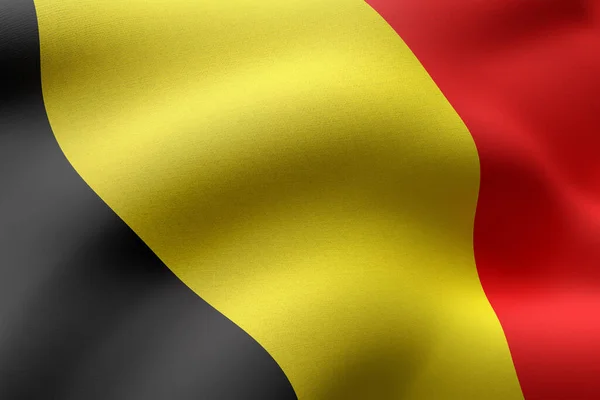 Representación Detalle Una Bandera Bélgica Sedosa — Foto de Stock