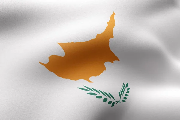 Rendering Detail Silked Cyprus Flag — Stock Photo, Image