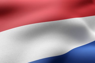 İpek Hollanda bayrağının 3D çizimi