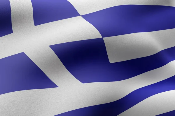 Darstellung Eines Details Einer Seidenen Griechischen Flagge — Stockfoto