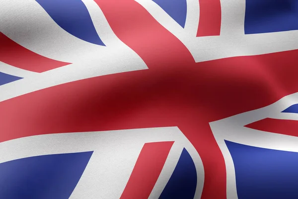 Rendering Detail Silked United Kingdom Flag — Stock Photo, Image