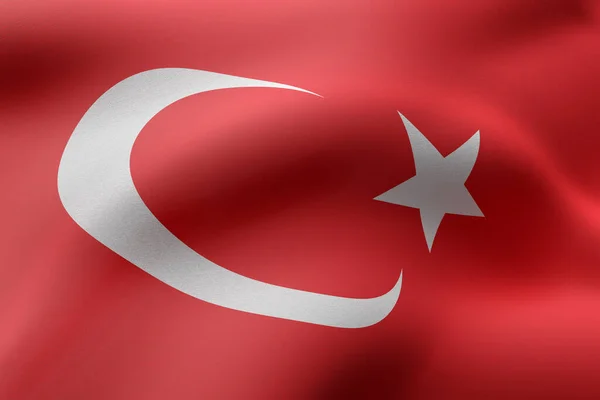 Representación Detalle Una Bandera Turquía Sedosa — Foto de Stock