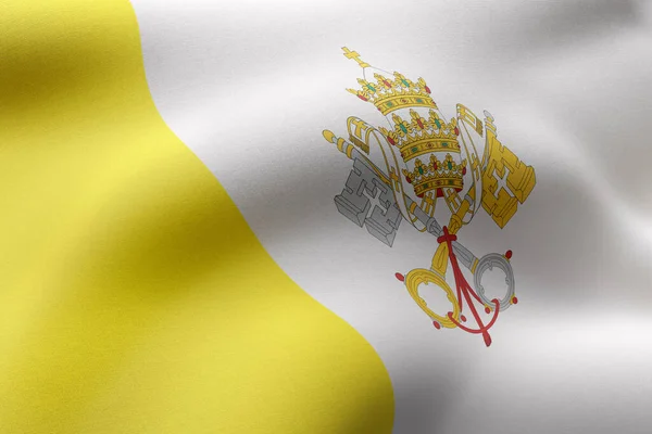 Egy Selymes Vatikáni Zászló Részletének Bemutatása — Stock Fotó