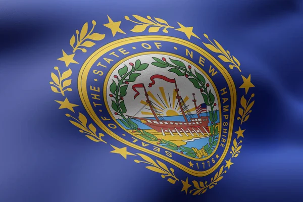 Darstellung Einer Detaillierten Und Texturierten Flagge Des Bundesstaates New Hampshire — Stockfoto