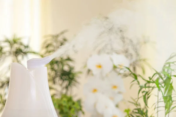 Humidifier spreading steam into the living room