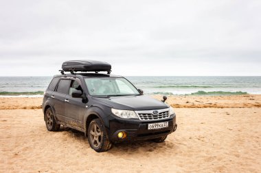 Livadiya, Rusya - 19 Ağustos 2019: Trunk b ile Subaru Forester