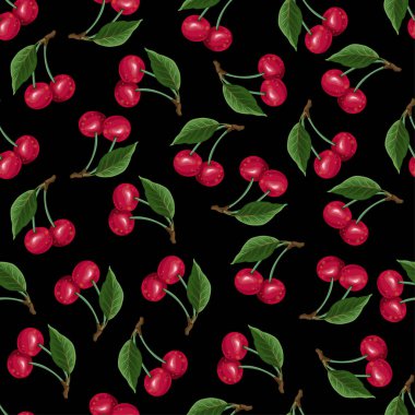 Kirazlı kusursuz desen. Vektör.