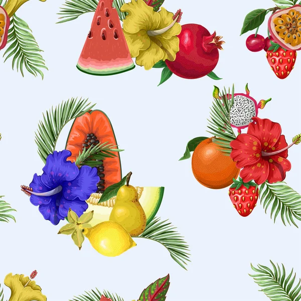 Patrón sin costuras con frutas exóticas. Estampado moderno . — Vector de stock