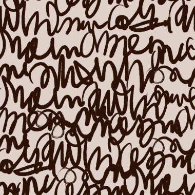 Elle Boyalı Soyut Modern Tasarım için Kusursuz Grunge Wave Fırça Darbesi Kalıbı Vektör Arkaplanı.