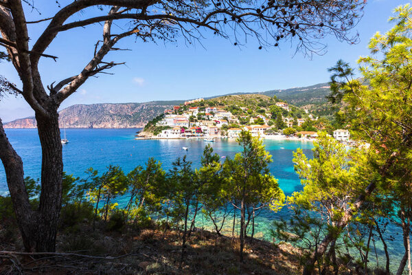 Small Greek town with nice bay