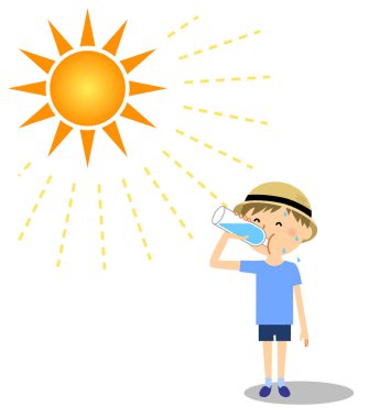 Hidrasyon besleme çocuk / nemlendirme sağlayan bir çocuk bir örnektir.