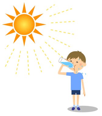 Hidrasyon besleme çocuk / nemlendirme sağlayan bir çocuk bir örnektir.