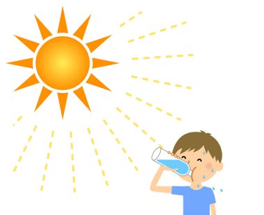 Hidrasyon besleme çocuk / nemlendirme sağlayan bir çocuk bir örnektir.