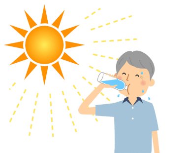 Yaşlılar beslenme hidrasyon man / nemlendirme sağlayan bir yaşlı adam bir örnektir.