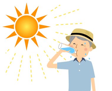 Yaşlılar beslenme hidrasyon man / nemlendirme sağlayan bir yaşlı adam bir örnektir.