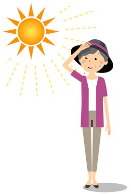 Bir şapka giyen yaşlı kadın / bir şapka giden yaşlı bir kadın bir örnektir.