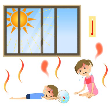 Güneş çarpması çocuklarla / güneş çarpması çocukların gösteren bir örnek bulunmaktadır.