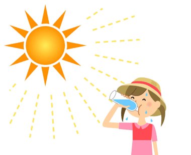 Hidrasyon besleme kız / nemlendirme sağlayan bir kız bir örnektir.