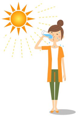 Genç kadın hidrasyon besleme / nemlendirme sağlayan bir genç kadının gösteren bir örnek bulunmaktadır.