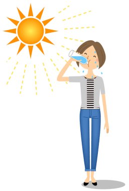 Genç kadın hidrasyon besleme / nemlendirme sağlayan bir genç kadının gösteren bir örnek bulunmaktadır.