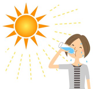 Genç kadın hidrasyon besleme / nemlendirme sağlayan bir genç kadının gösteren bir örnek bulunmaktadır.