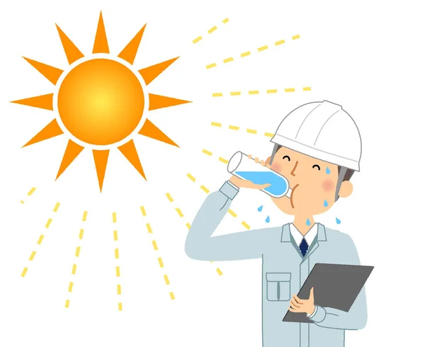 Foreman Make Hydration Illustration Foreman Hydrate — Stock Vector