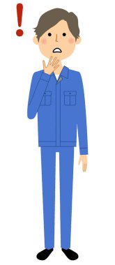 Genç adam, çalışma sürpriz olsun / şaşkın bir erkek işçinin gösteren bir örnek bulunmaktadır.