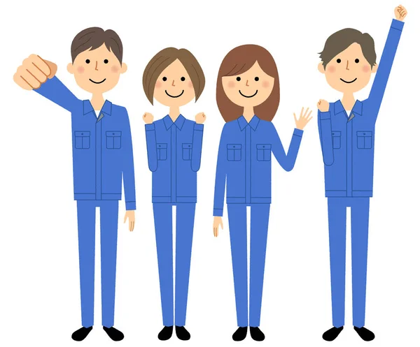 stock vector Working colleagues, Work clothes/Illustration of a group of workers wearing work clothes.