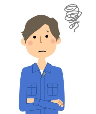 Genç adam, çalışma endişe / sorunlu bir erkek işçinin gösteren bir örnek bulunmaktadır.