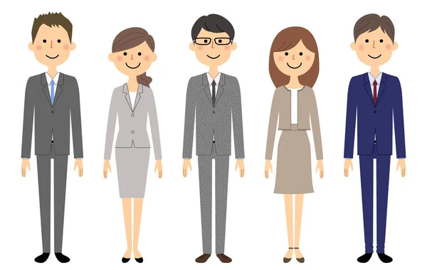 Business Team People Suit People Suit Illustration Business Team — Stock Vector