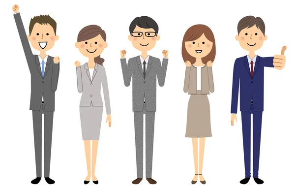 Business Team People Suit People Suit Illustration Business Team — Stock Vector