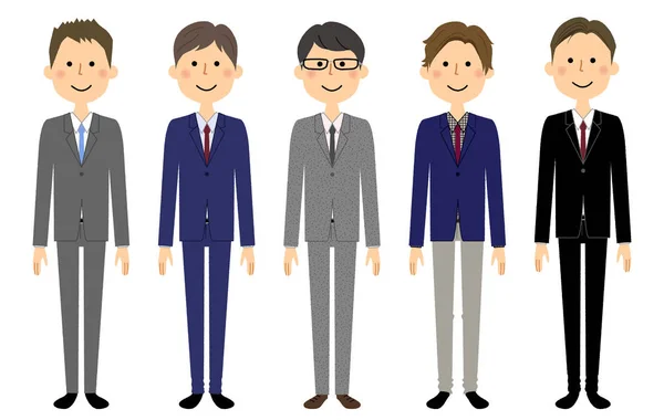 Business Team Persone Giacca Cravatta Persone Giacca Cravatta Illustrazione Team — Vettoriale Stock