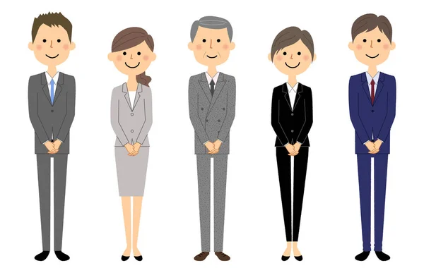 Business Team People Suit People Suit Illustration Business Team — Stock Vector