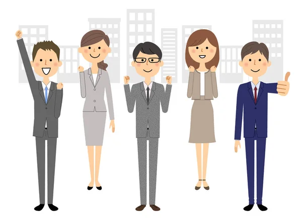 Business Team Menschen Anzug Menschen Anzug Ist Eine Illustration Eines — Stockvektor