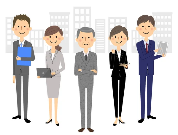 Business Team People Suit People Suit Illustration Business Team — Stock Vector