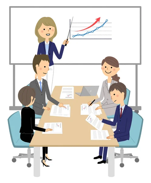 Internal Meeting Presentation Illustration Internal Meeting — Stock Vector