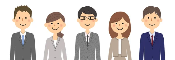 Equipo Negocios Gente Traje Gente Traje Una Ilustración Equipo Negocios — Vector de stock