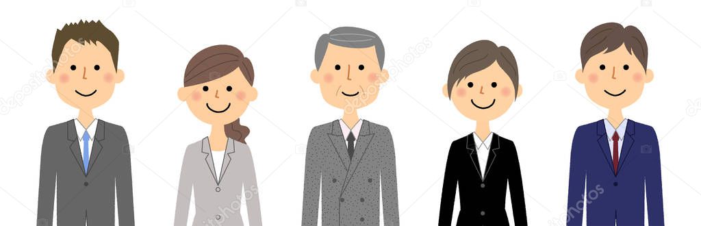 Business team,People in suit/People in suit. It is an illustration of a business team.