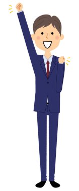 İşadamı, zafer pozu /It bir zafer teşkil etmektedir bir işadamı gösteren bir örnek bulunmaktadır..