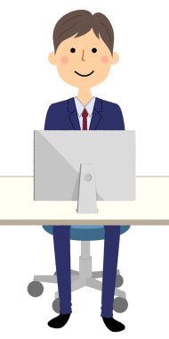 İşadamı, Pc / bir monitör önünde oturan bir işadamı bir örnektir.