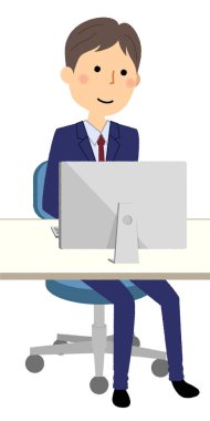 İşadamı, Pc / bir monitör önünde oturan bir işadamı bir örnektir.