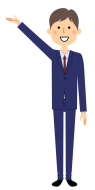 İşadamı, açıklama/açıklamak için genç bir adam resmi.