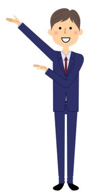 İşadamı, açıklama/açıklamak için genç bir adam resmi.