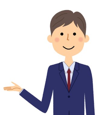 İşadamı, açıklama / An açıklar işadamı çizimi.