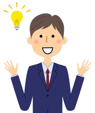 İşadamı, ilham / An çizimde ilham olduğunu düşünen işadamı.