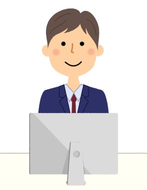 İşadamı, Pc / bir monitör önünde oturan bir işadamı bir örnektir.