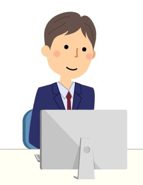 İşadamı, Pc / bir monitör önünde oturan bir işadamı bir örnektir.